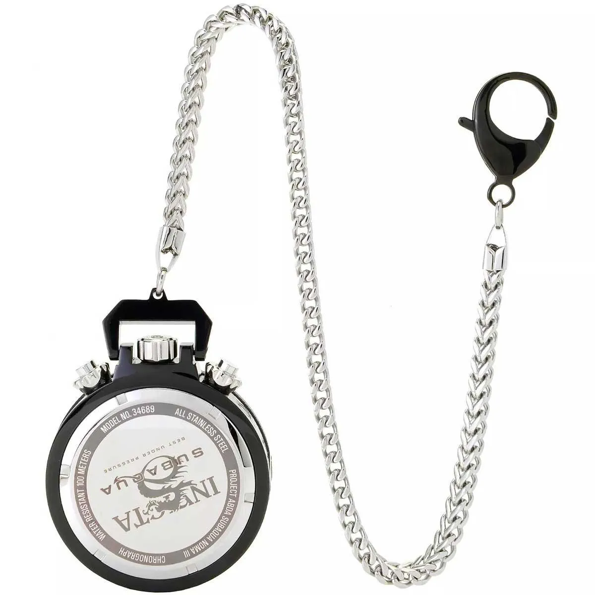 Invicta Men's Chronograph Pocket Watch - Subaqua Noma III Silver SS Chain | 34689