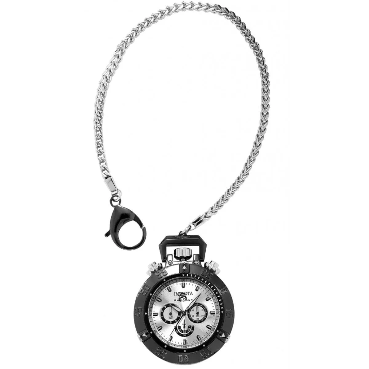 Invicta Men's Chronograph Pocket Watch - Subaqua Noma III Silver SS Chain | 34689