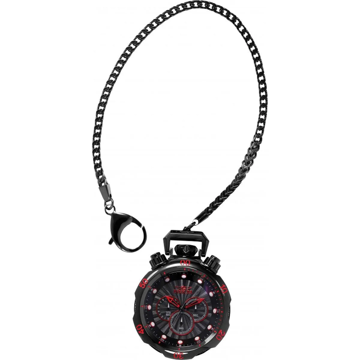 Invicta Men's Japanese Quartz Pocket Watch - Venom Chronograph Black Chain | 34694