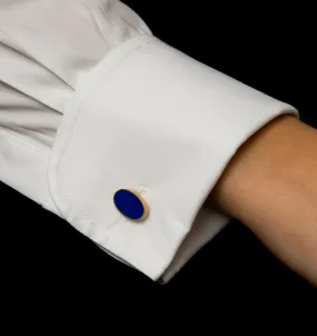 ISHKAR Lapis Lazuli Double Cufflinks in Gold