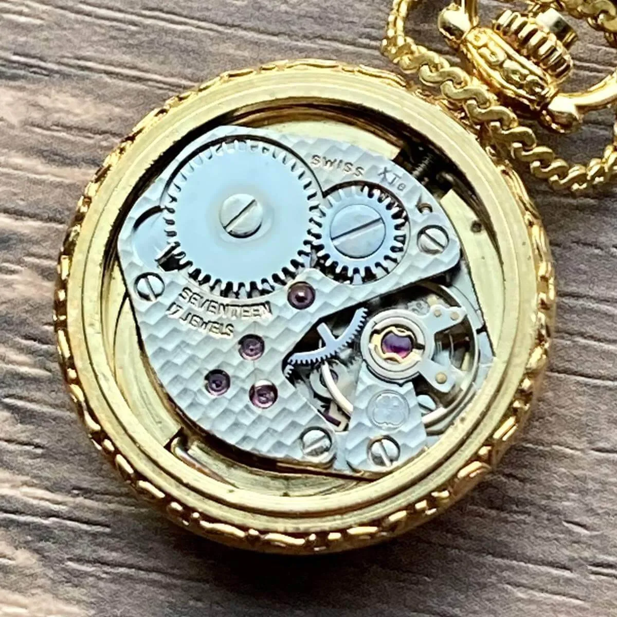 Itraco Pocket Watch Pendant Watch with Chain Antique 22mm