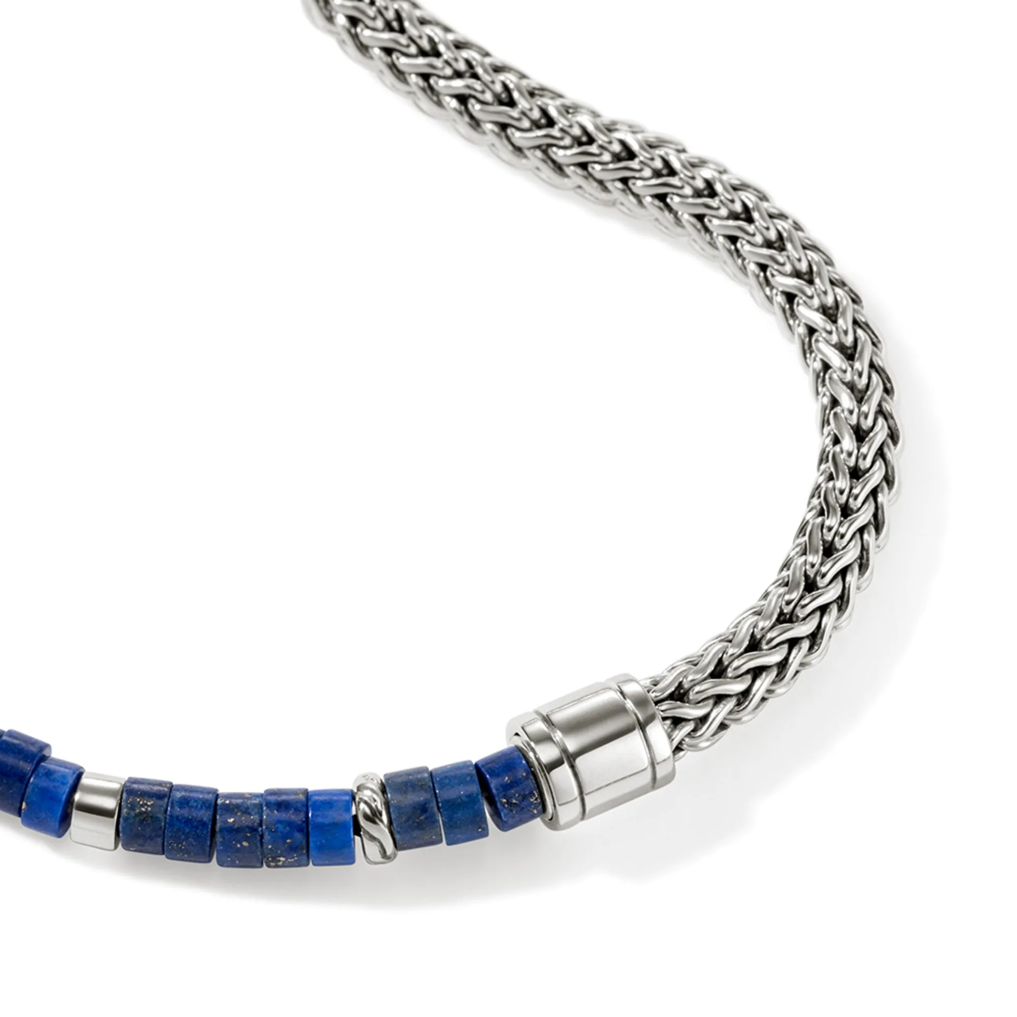 JOHN HARDY LARGE STERLING SILVER LAPIS CHAIN BRACELET