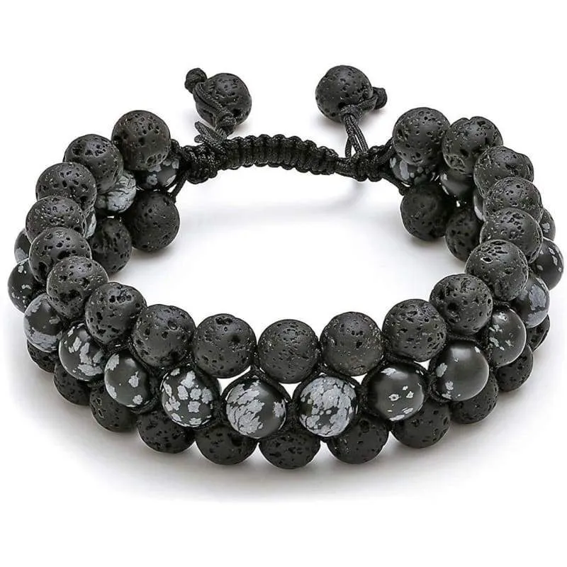 Jovivi Beads Chakra Bracelet Tigers Eye Gemstone Black Onyx Obsidian Lava Rock Stone Essential Oil Diffuser Bracelet Natural Energy Yoga Healing Crystals Bracelet Adjustble for Women Men