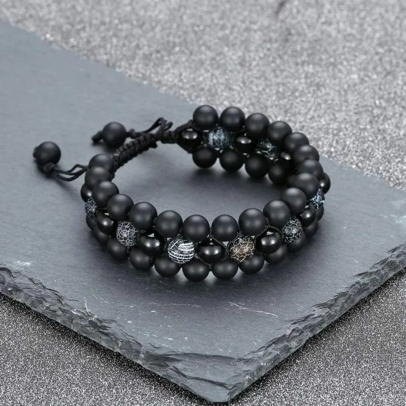 Jovivi Beads Chakra Bracelet Tigers Eye Gemstone Black Onyx Obsidian Lava Rock Stone Essential Oil Diffuser Bracelet Natural Energy Yoga Healing Crystals Bracelet Adjustble for Women Men