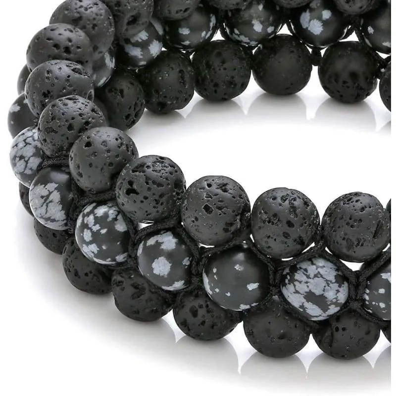 Jovivi Beads Chakra Bracelet Tigers Eye Gemstone Black Onyx Obsidian Lava Rock Stone Essential Oil Diffuser Bracelet Natural Energy Yoga Healing Crystals Bracelet Adjustble for Women Men