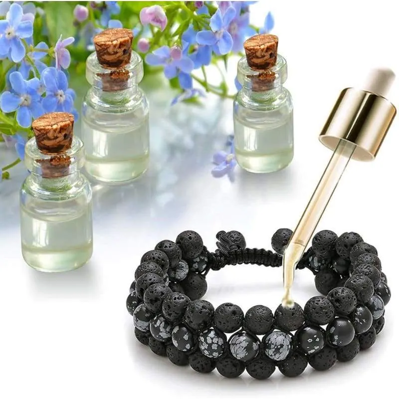 Jovivi Beads Chakra Bracelet Tigers Eye Gemstone Black Onyx Obsidian Lava Rock Stone Essential Oil Diffuser Bracelet Natural Energy Yoga Healing Crystals Bracelet Adjustble for Women Men