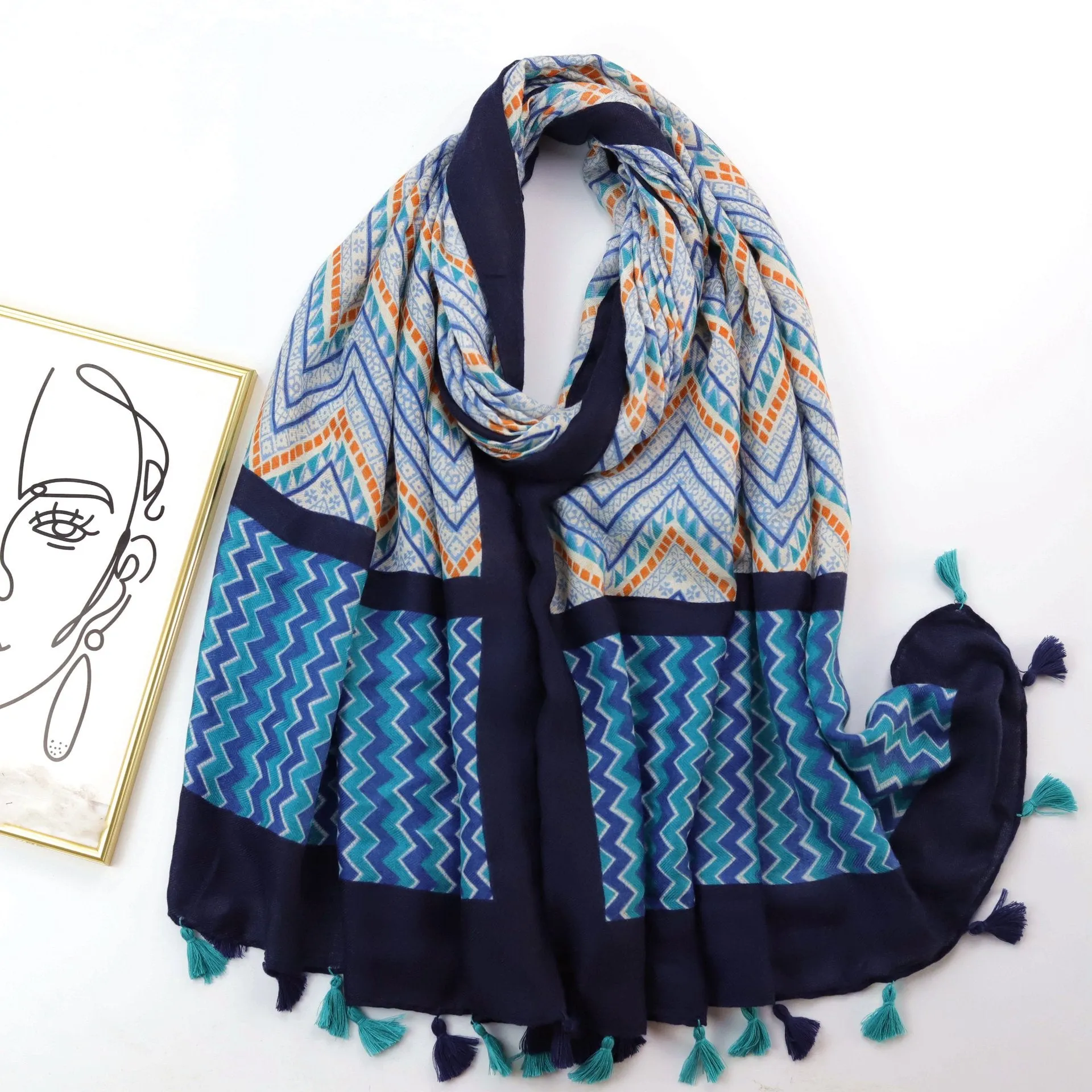 JY220760 ethnic style printed scarf