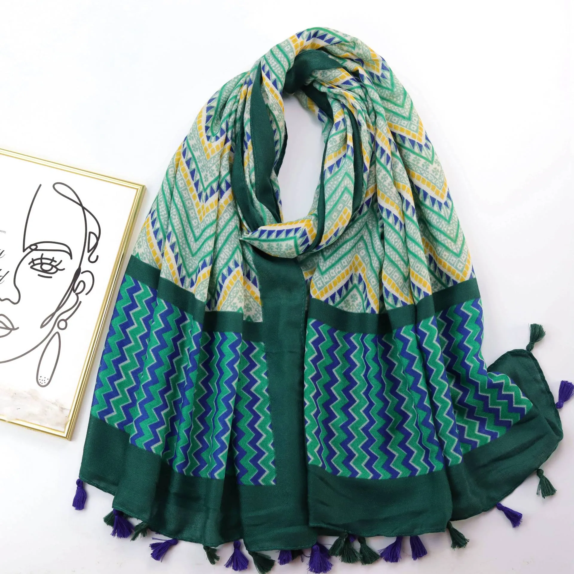 JY220760 ethnic style printed scarf