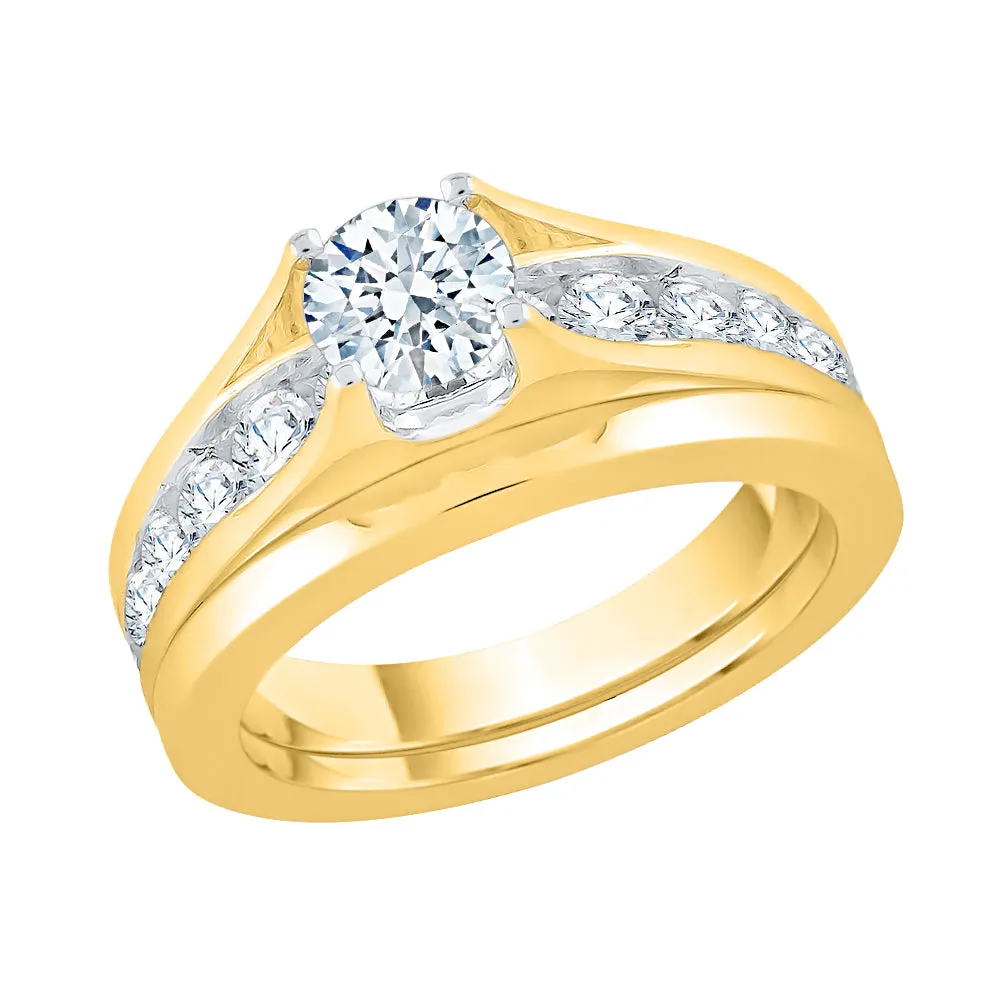 KATARINA 1 cttw Channel Set Lab Grown Diamond Bridal Ring in 14K Gold