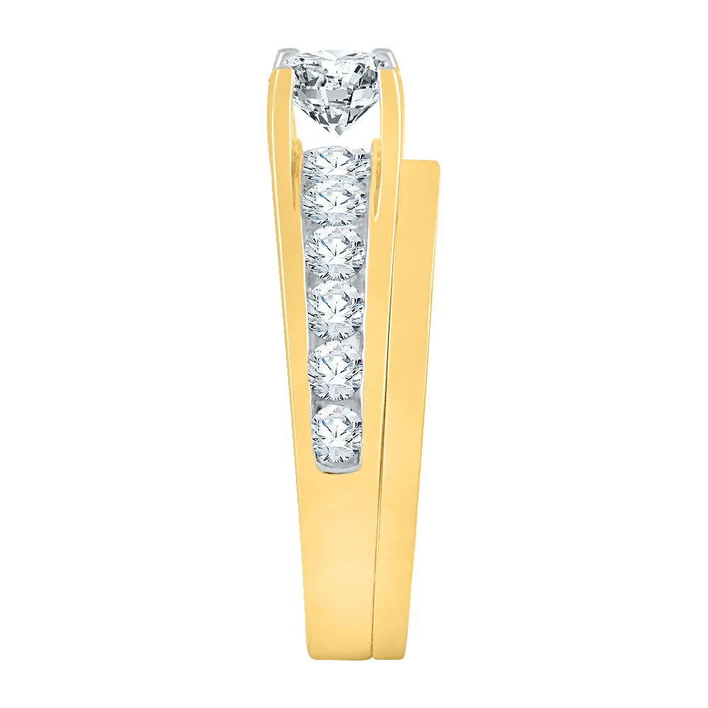 KATARINA 1 cttw Channel Set Lab Grown Diamond Bridal Ring in 14K Gold