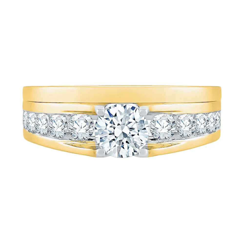 KATARINA 1 cttw Channel Set Lab Grown Diamond Bridal Ring in 14K Gold