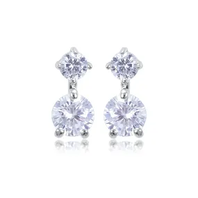 Kay 6mm Round CZ Drop Stud Earrings