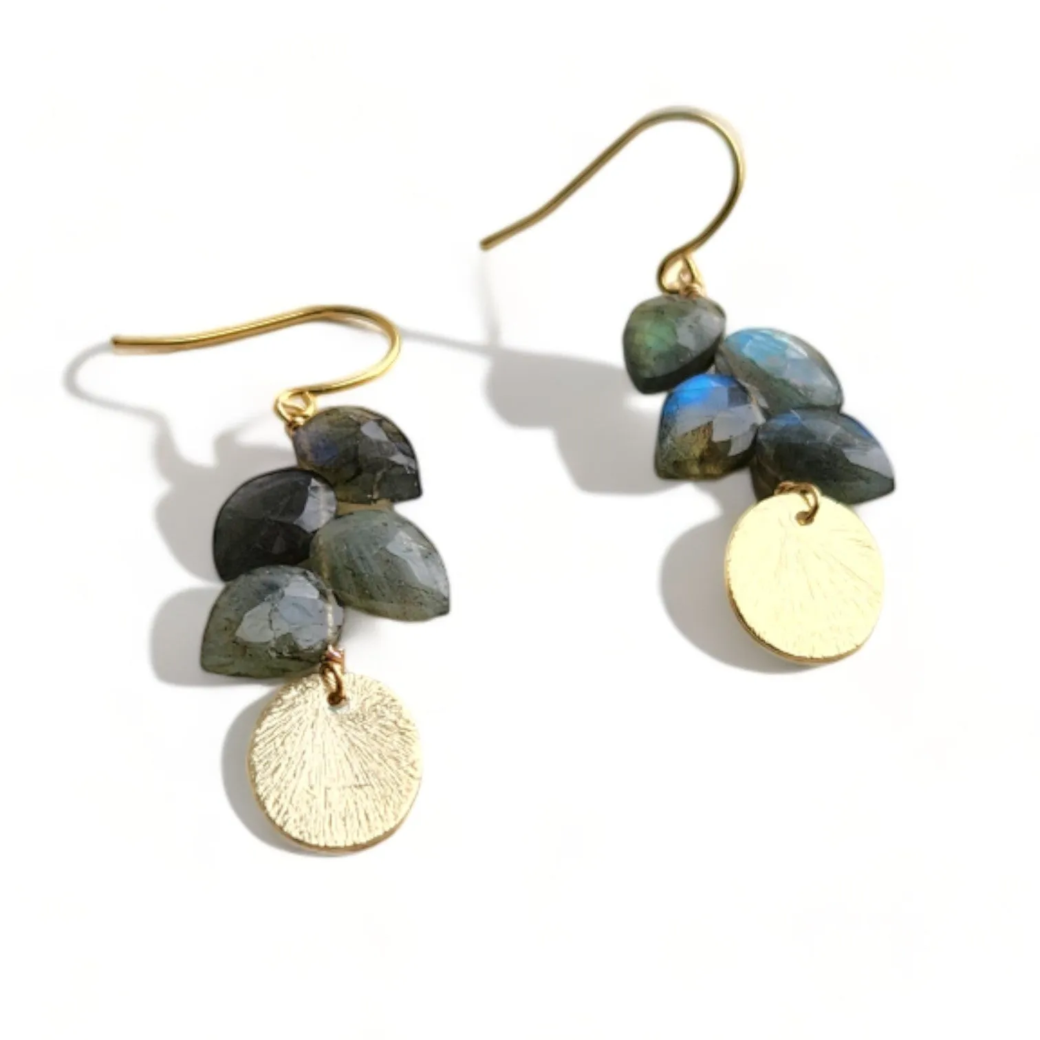 Labradorite Petal Fall Gemstone Earrings