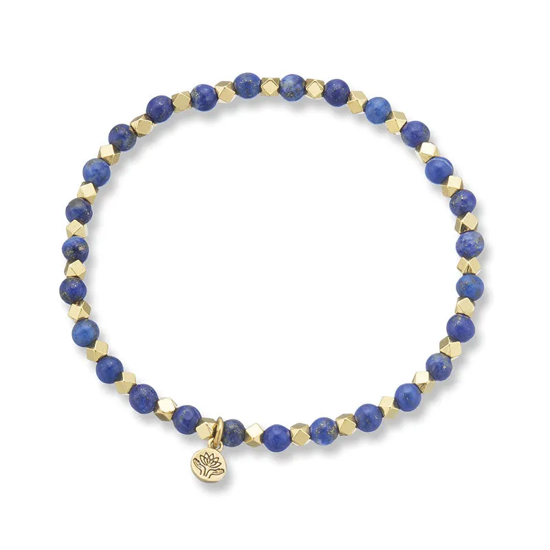 LAPIS LAZULI AURA OF GOLD GEM BRACELET