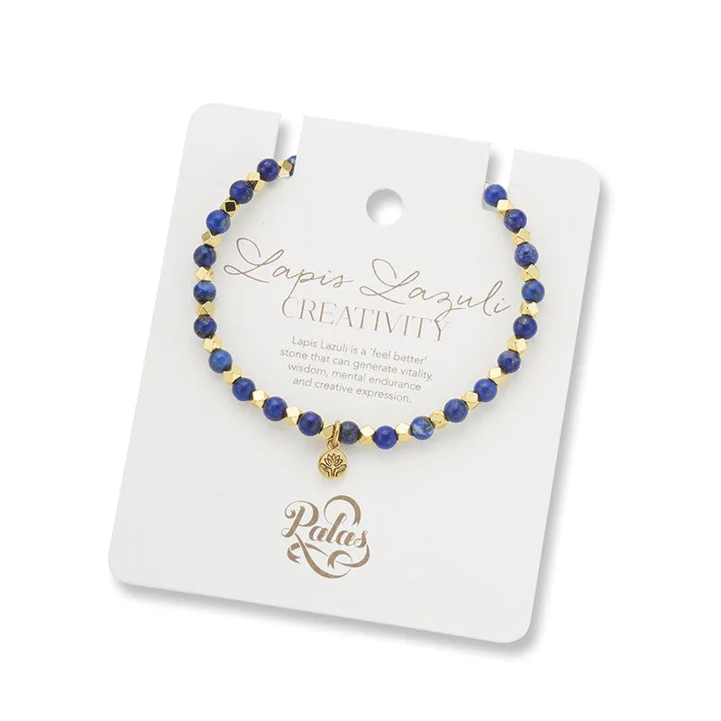 LAPIS LAZULI AURA OF GOLD GEM BRACELET