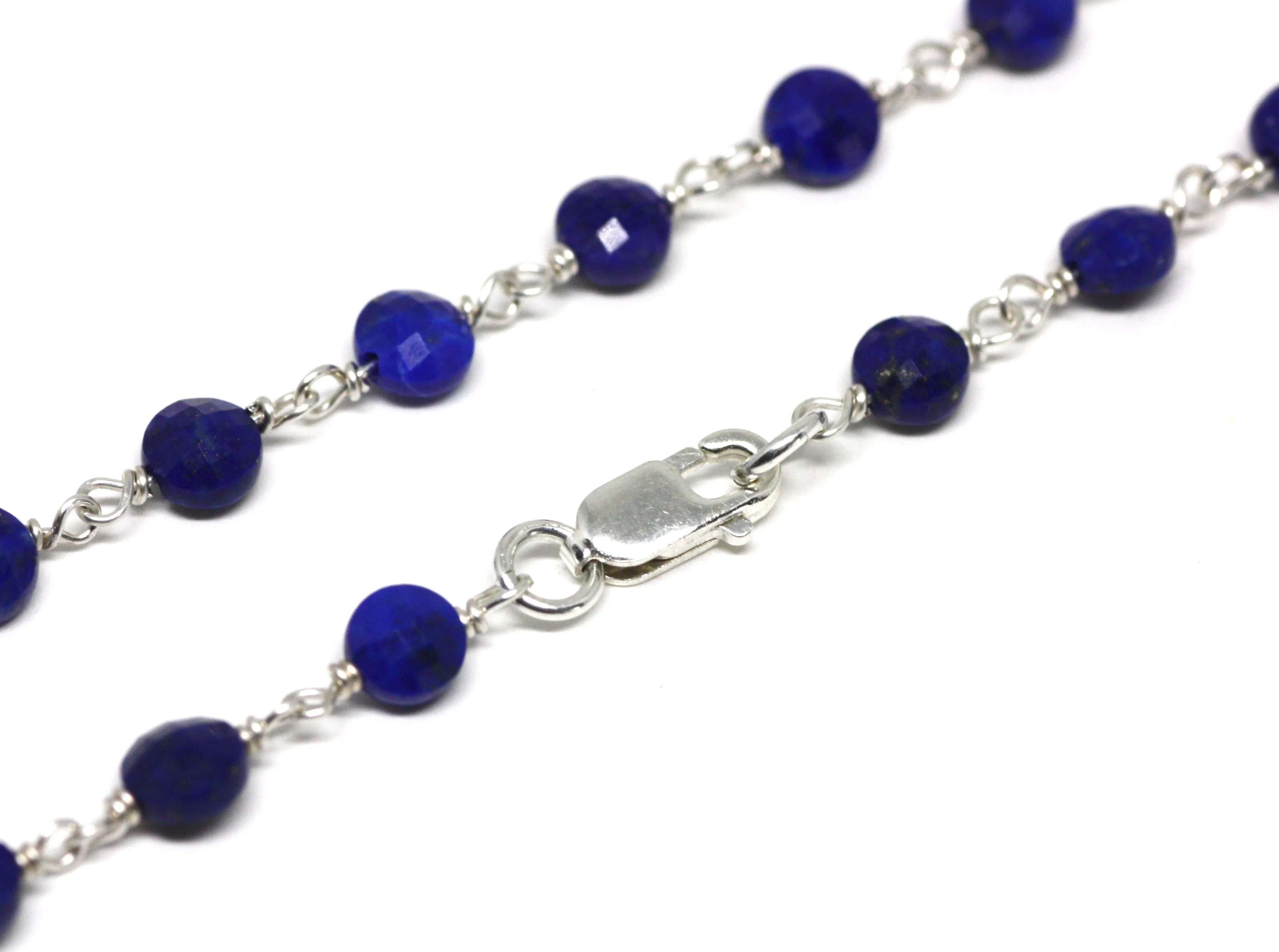 Lapis Lazuli Bracelet in Wire Wrapped Silver