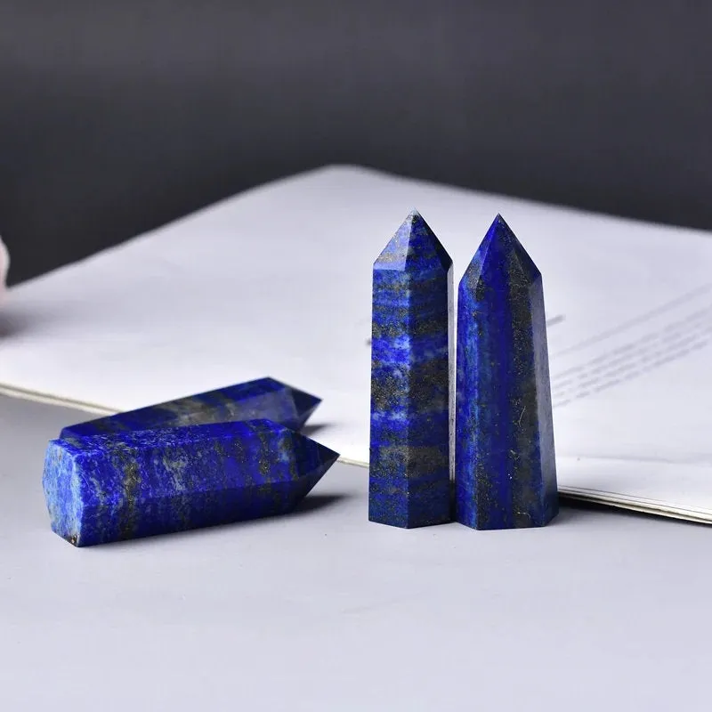 Lapis Lazuli Crystal Point, Lapis Lazuli Point, Lapis Lazuli Tower Obelisk Healing Crystal Connection, Chakra, Powerful, Lucky Stone Wisdom