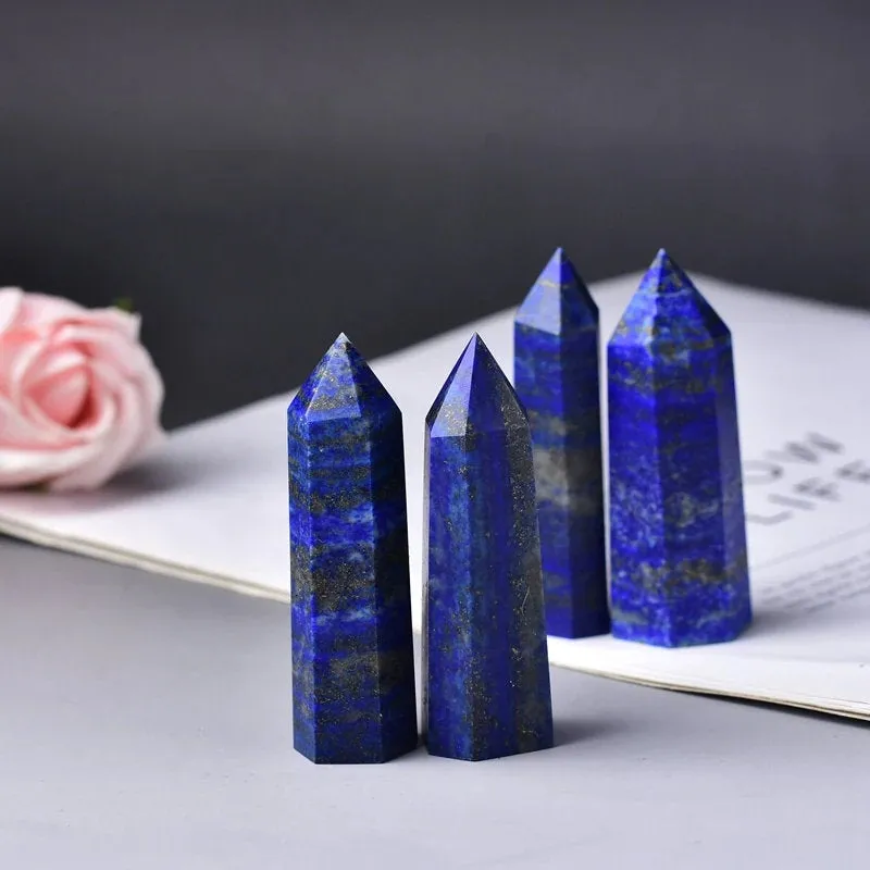 Lapis Lazuli Crystal Point, Lapis Lazuli Point, Lapis Lazuli Tower Obelisk Healing Crystal Connection, Chakra, Powerful, Lucky Stone Wisdom