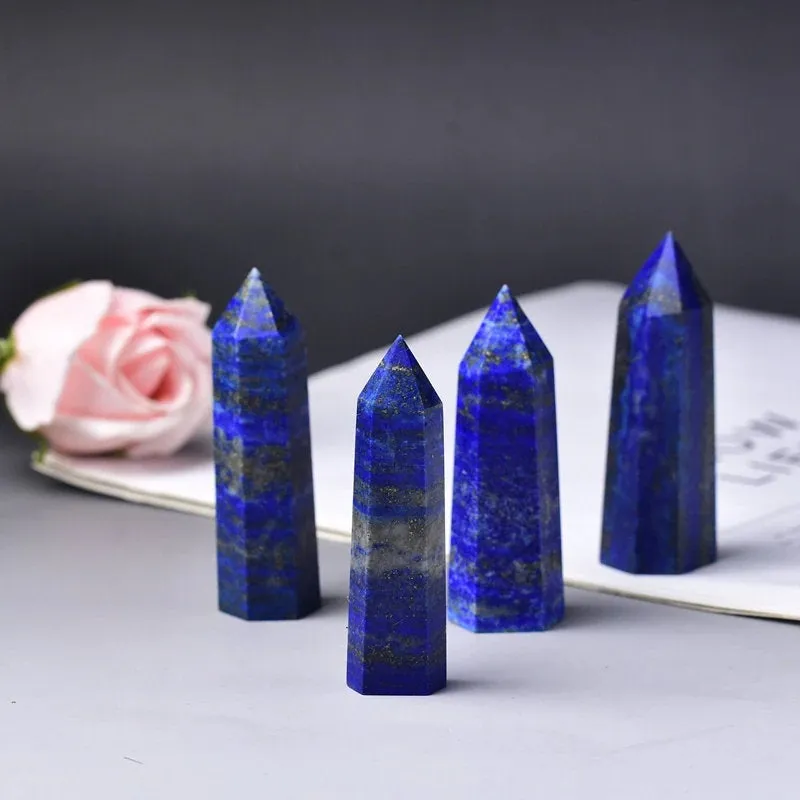 Lapis Lazuli Crystal Point, Lapis Lazuli Point, Lapis Lazuli Tower Obelisk Healing Crystal Connection, Chakra, Powerful, Lucky Stone Wisdom