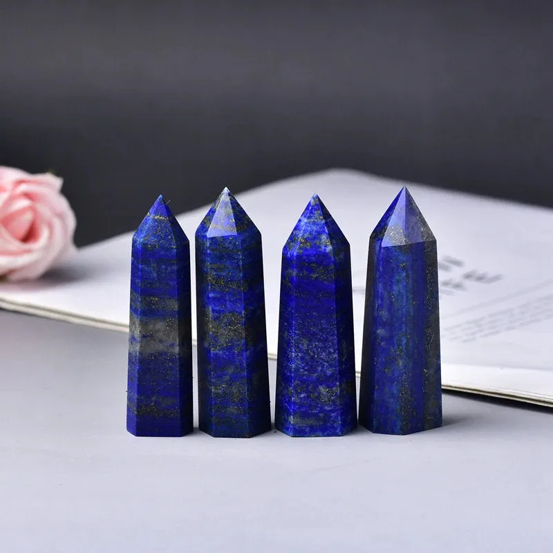 Lapis Lazuli Crystal Point, Lapis Lazuli Point, Lapis Lazuli Tower Obelisk Healing Crystal Connection, Chakra, Powerful, Lucky Stone Wisdom