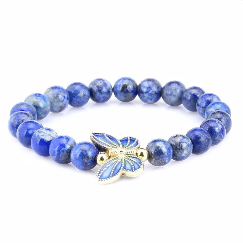 Lapis Lazuli Natural Stone Bead Bracelet