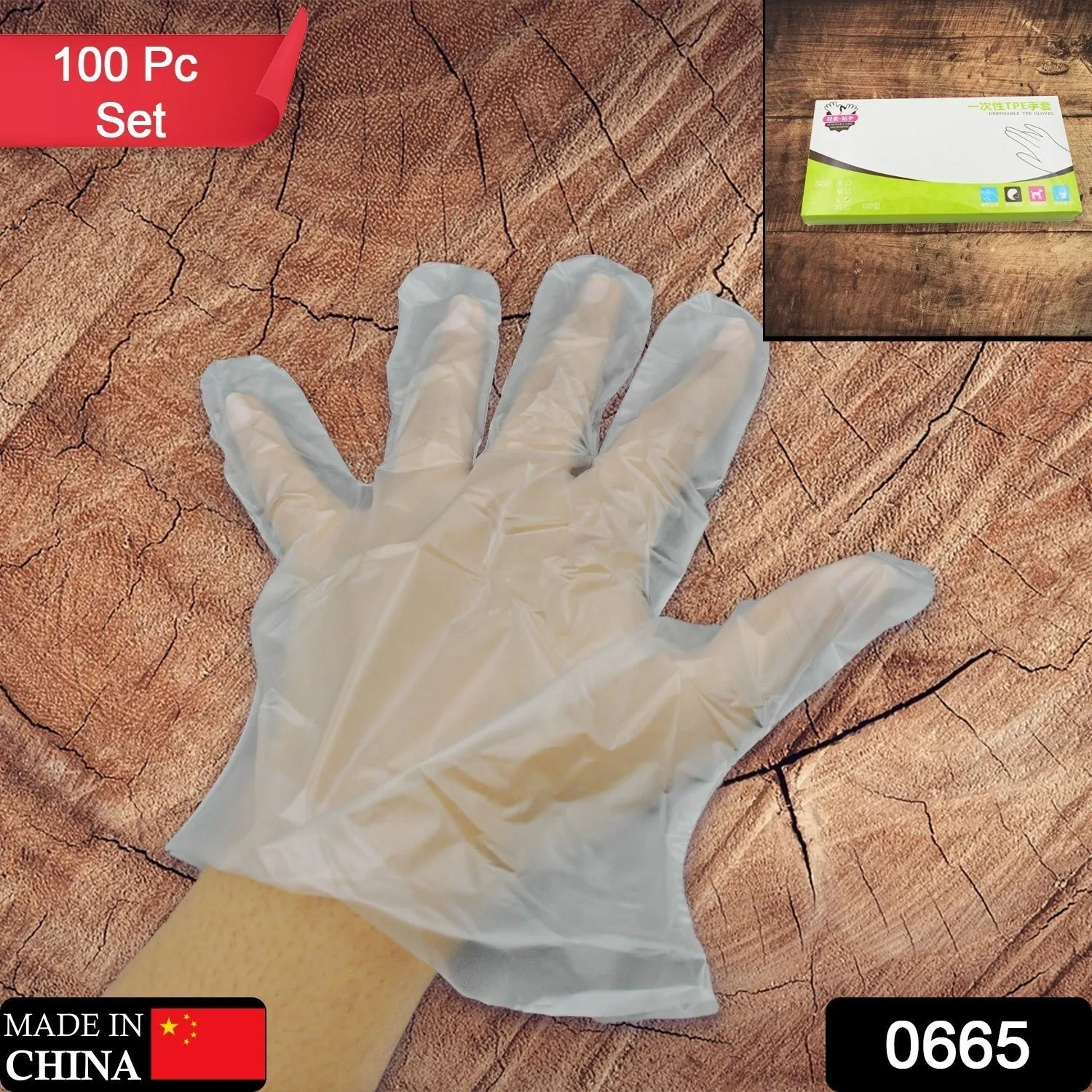 Large Size Plastic Transparent Disposable Clear Plastic Hand Gloves For Home, Kitchen, Hotels, Hospitals, Clinics, Beauty Parlor, Saloons (100 pcs)