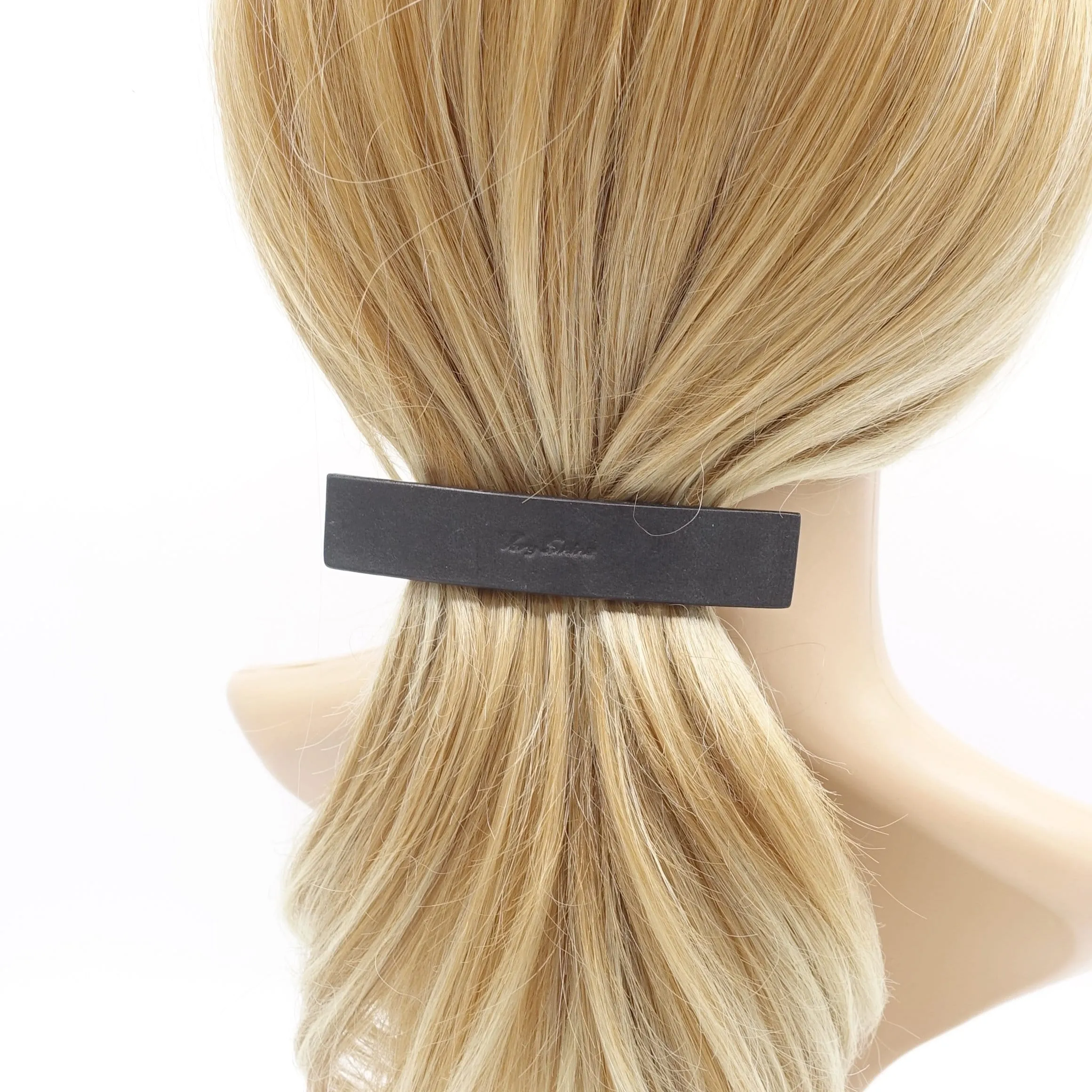 leather hair barrette, margot leather barrette, classy hair accessory for women