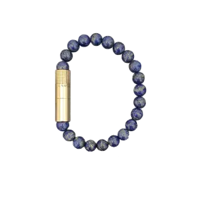 Les Fines Lames Punch Bracelet GOLD LAPIS LAZULI 8mm Extra Large