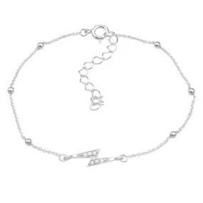 Lightning Bolt Silver Chain Bracelet