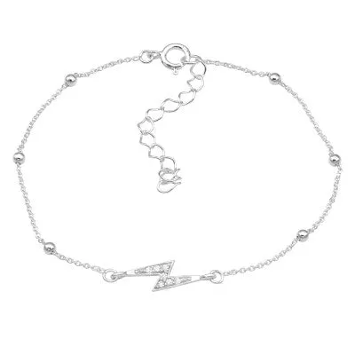 Lightning Bolt Silver Chain Bracelet