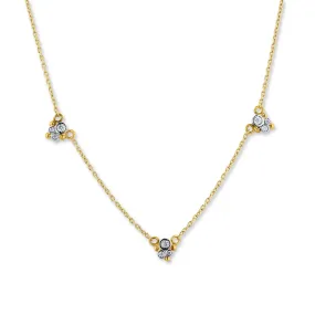 Lika Behar 24K Yellow Gold 3 Station "DYLAN" Necklace