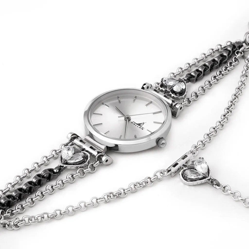 Love Song No.2 Watch with Chain [White gems]