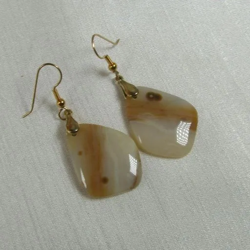 Lovely Hand Cut Gemstone Teardrop Drop Earrings