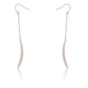 Luna Delicate Moon Drop Rose Gold Earrings | 0.5ct