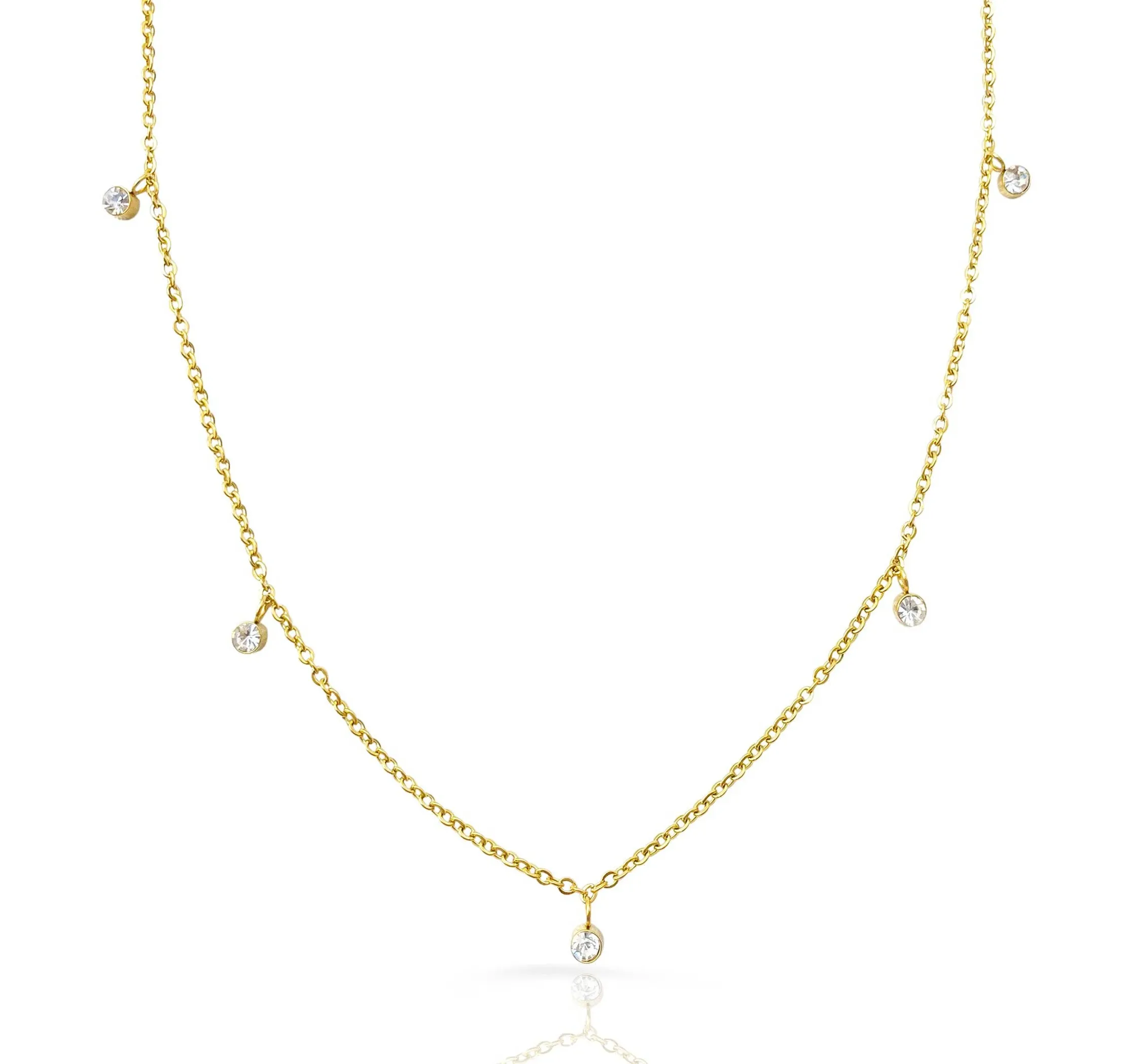 LYDIA GOLD DIAMOND STATION NECKLACE