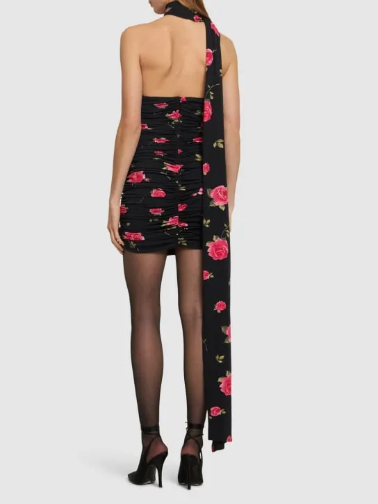 Magda Butrym   Rose printed jersey mini dress 