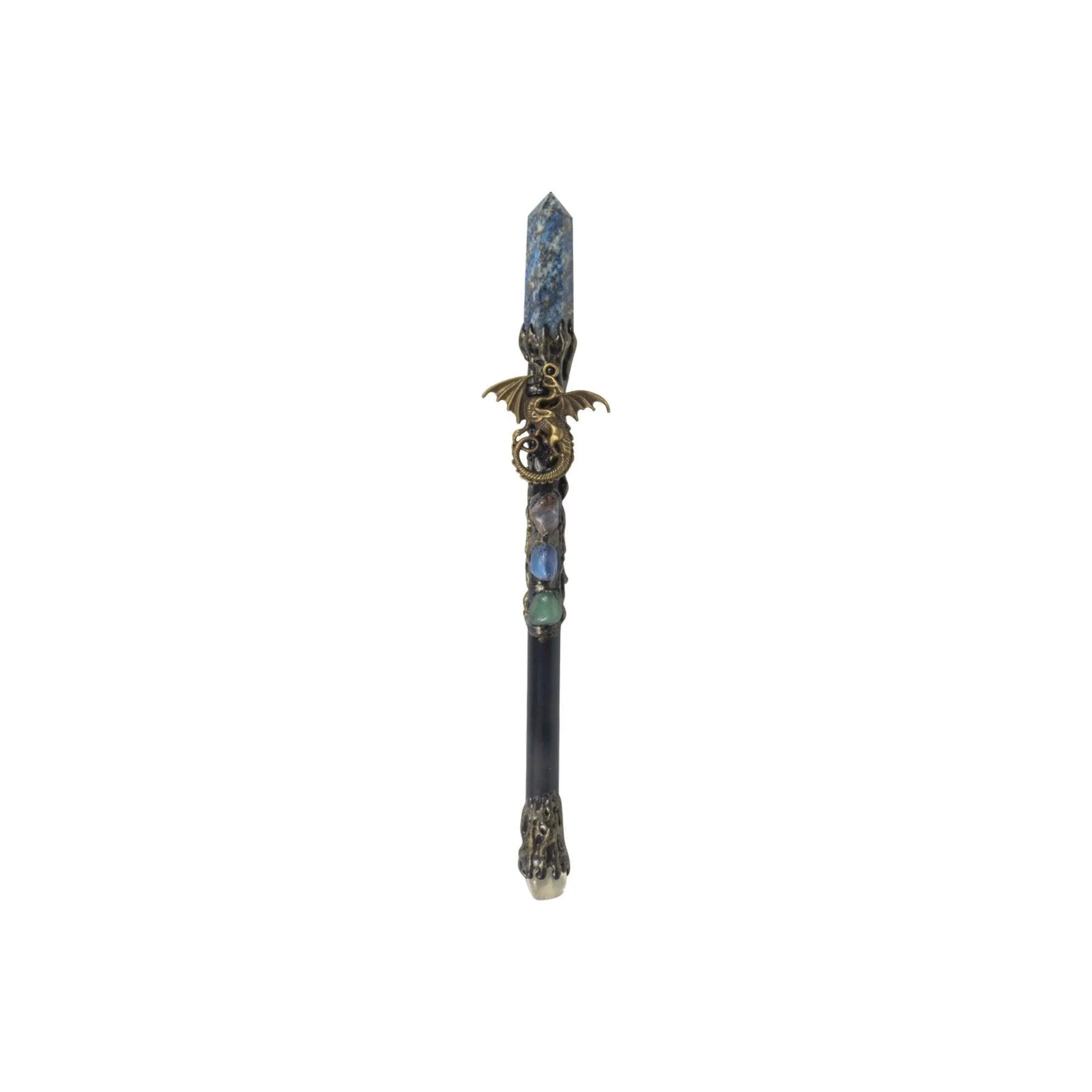 Magick Wand - Lapis Point w/ Gold Dragon