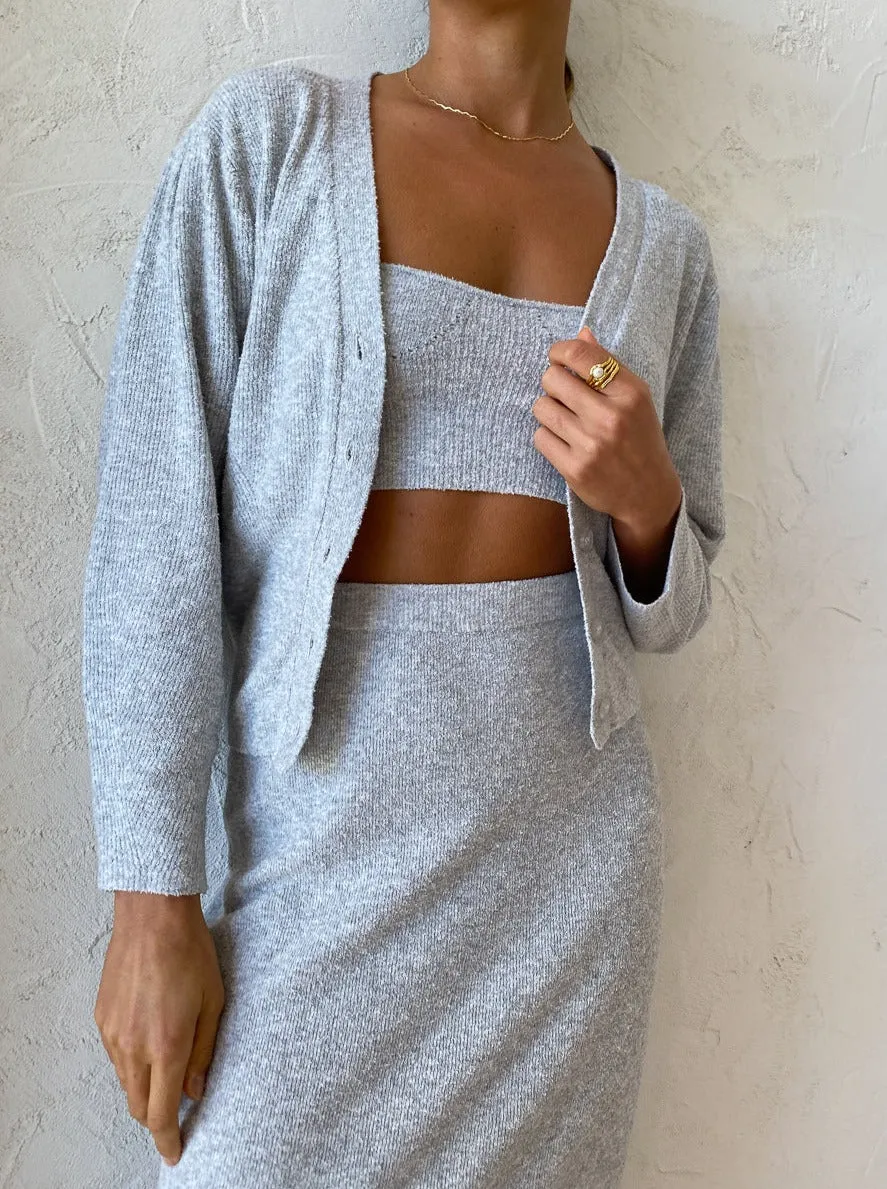 Manning Cartell In Sync Knit Cardigan in Grey Marle