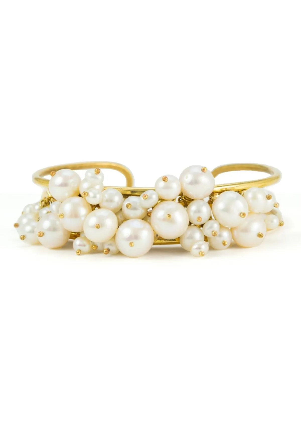 MARGARET ELLIS Pearl Cluster Cuff Bracelet