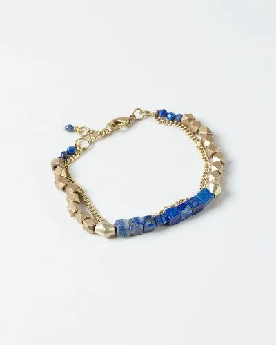 ME To WE Blue Lazuli Geometric Beaded Bracelet | The Lapis