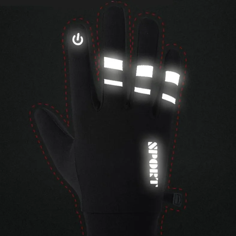 Men's or Women's Reflective Touch Screen Waterproof Riding Gloves