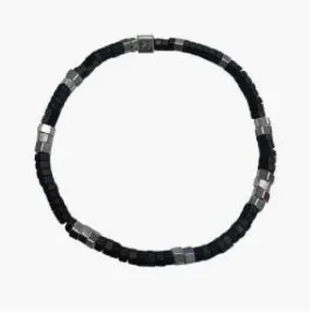 Men's Puravida Faceted Pyrite Bead Stretch bracelet