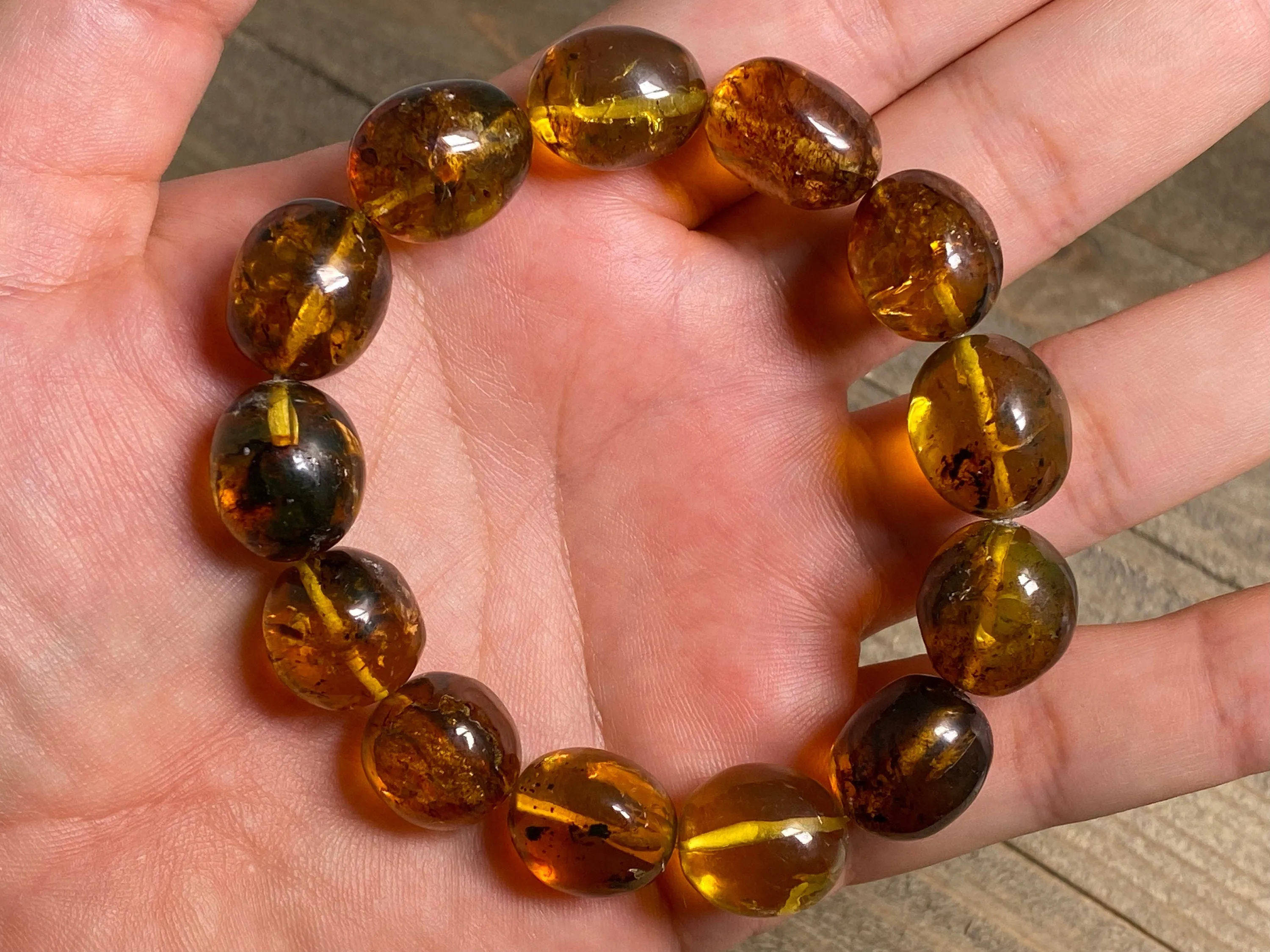 Mexican AMBER Crystal Bracelet - Beaded Bracelet, Handmade Jewelry, Healing Crystals and Stones, 48229