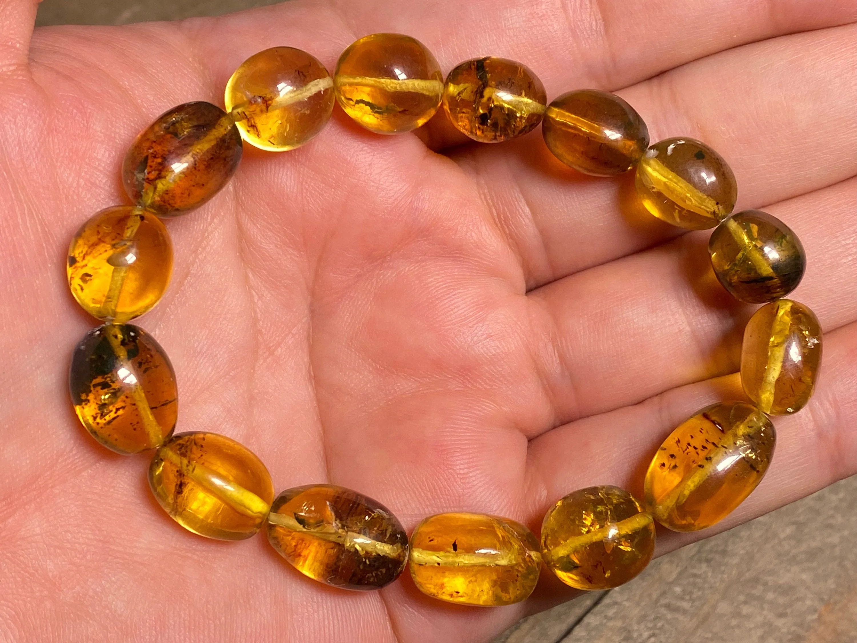 Mexican AMBER Crystal Bracelet - Beaded Bracelet, Handmade Jewelry, Healing Crystals and Stones, 48239