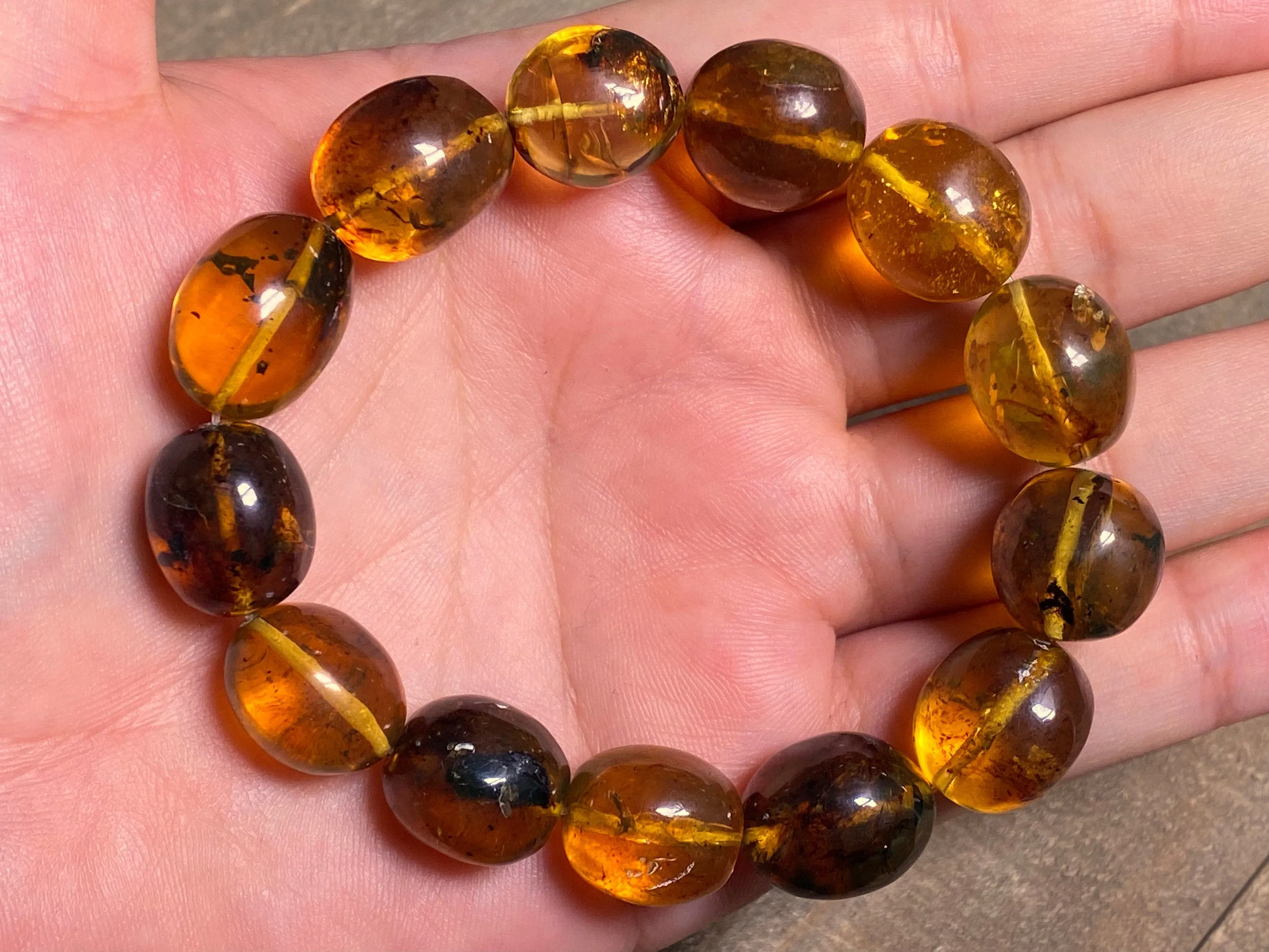 Mexican AMBER Crystal Bracelet - Beaded Bracelet, Handmade Jewelry, Healing Crystals and Stones, 48256