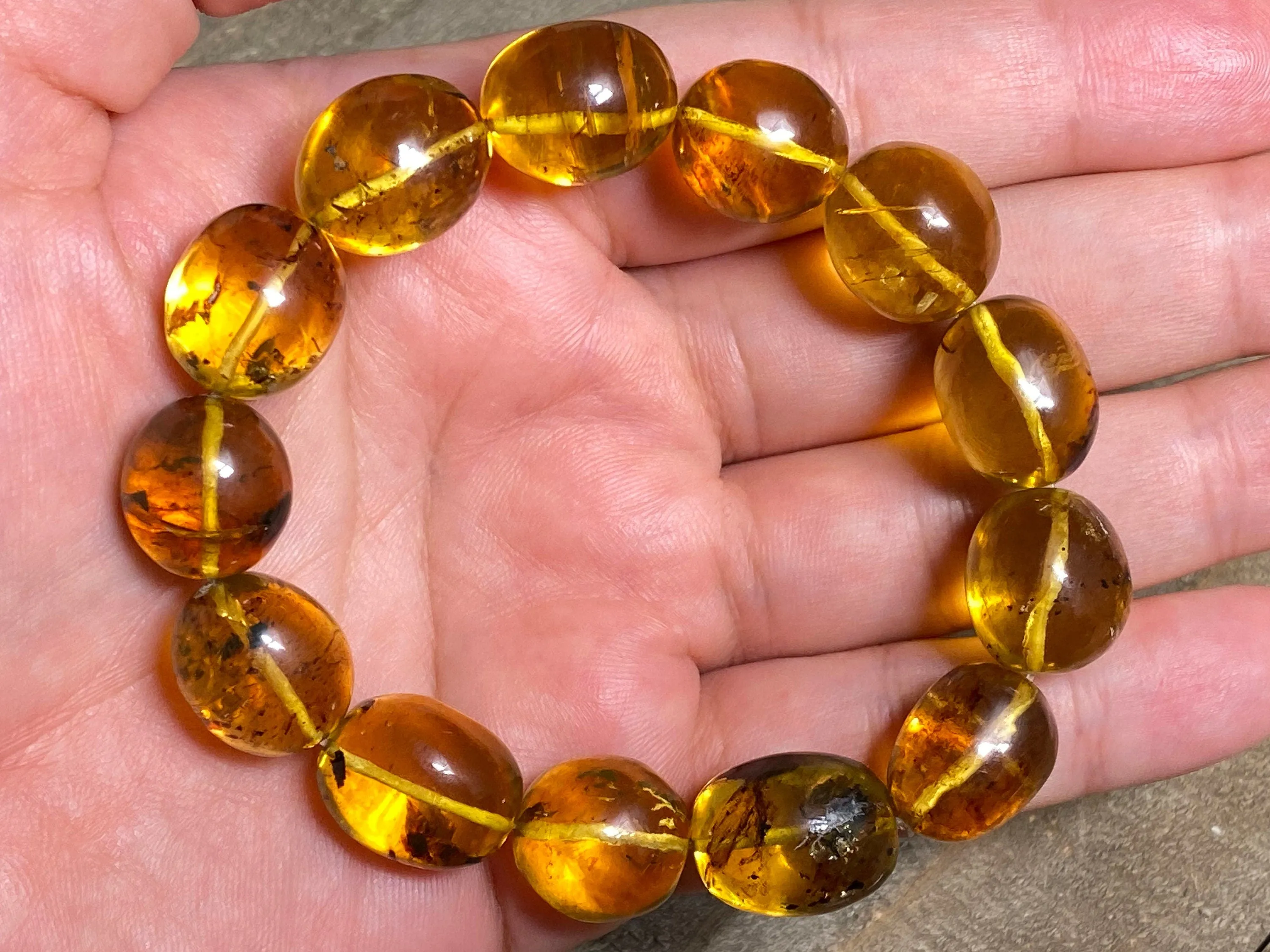 Mexican AMBER Crystal Bracelet - Beaded Bracelet, Handmade Jewelry, Healing Crystals and Stones, 48277