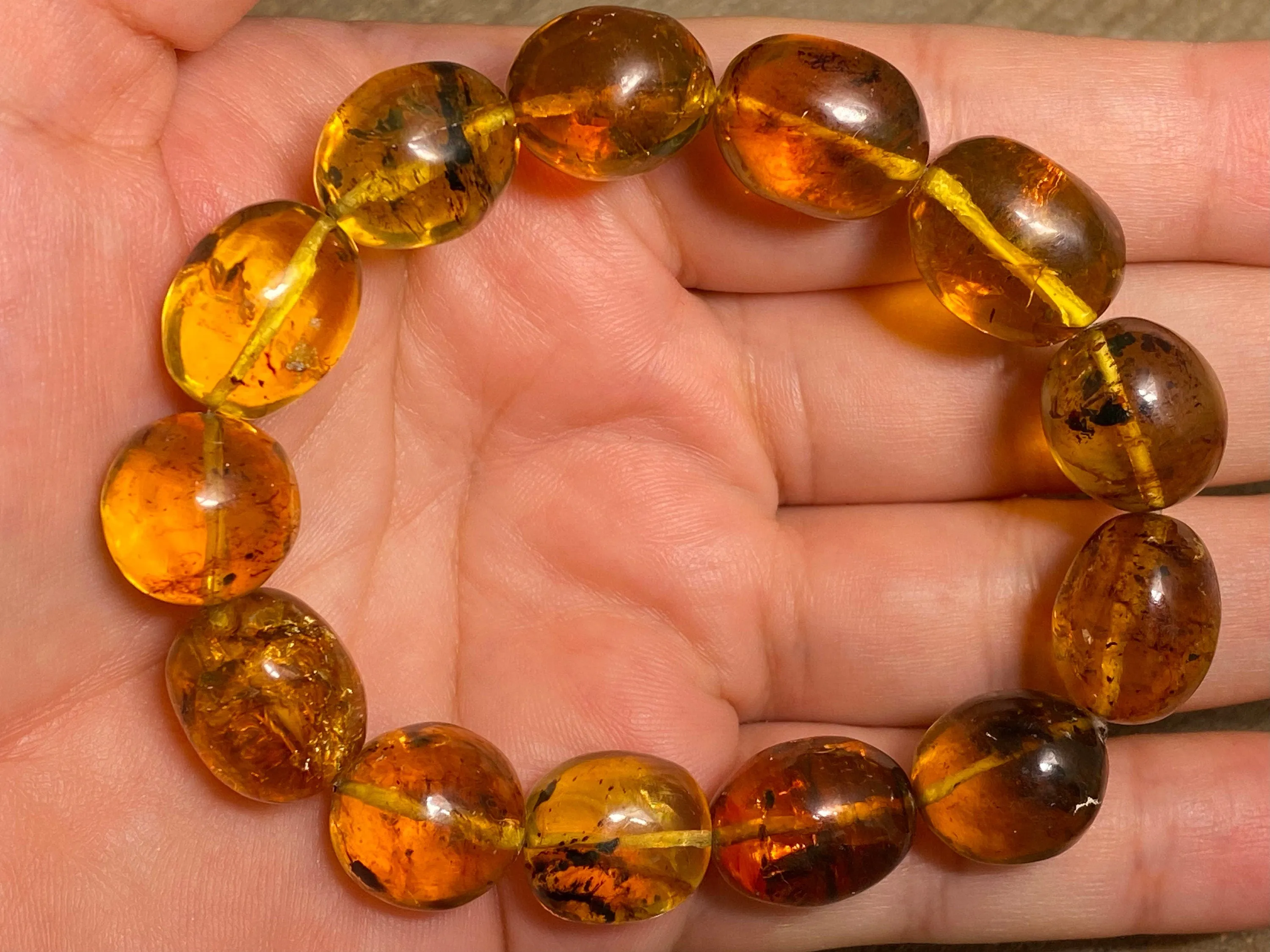 Mexican AMBER Crystal Bracelet - Beaded Bracelet, Handmade Jewelry, Healing Crystals and Stones, 48280