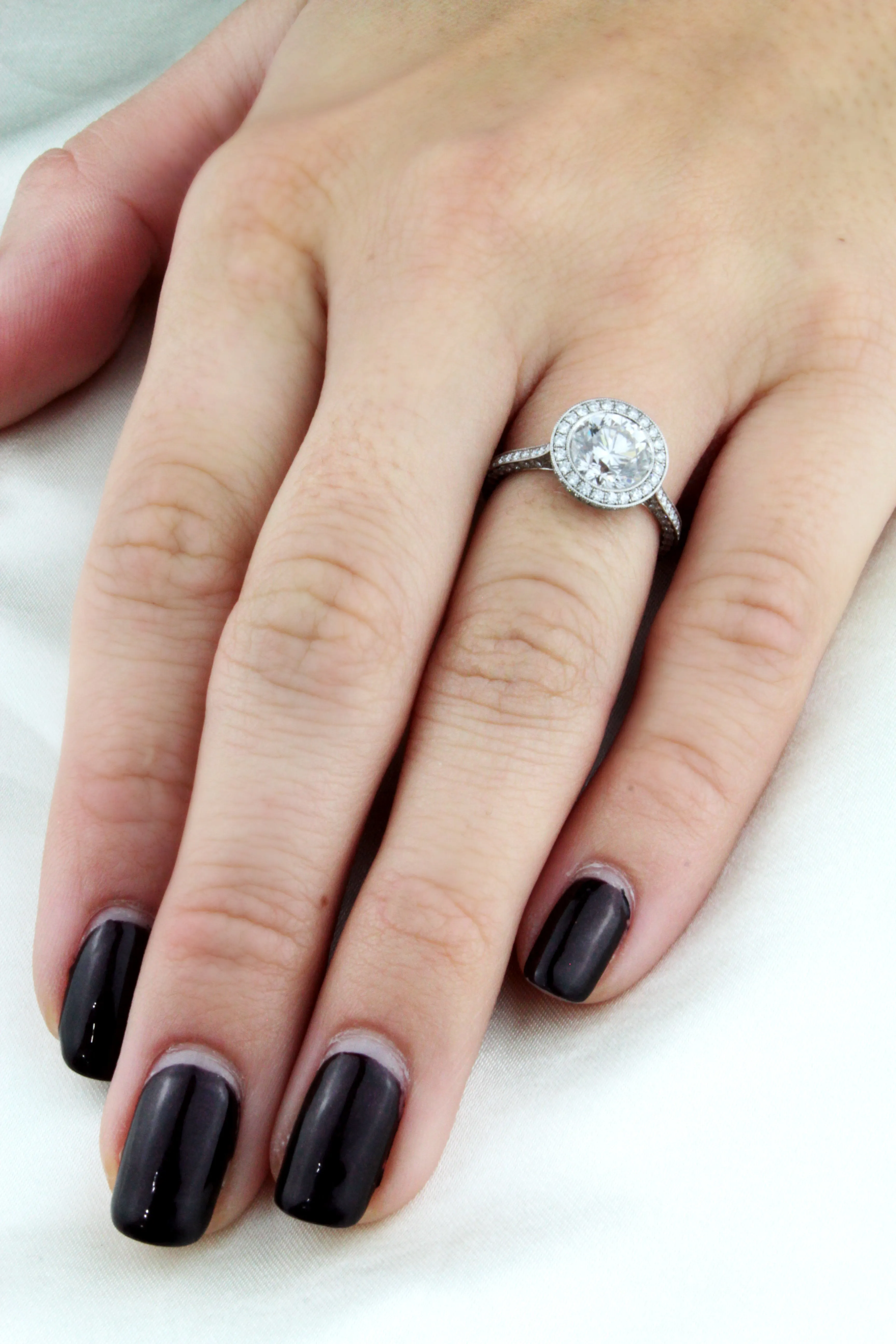 Micro-Pave 2 Carat Round Diamond Engagement Ring