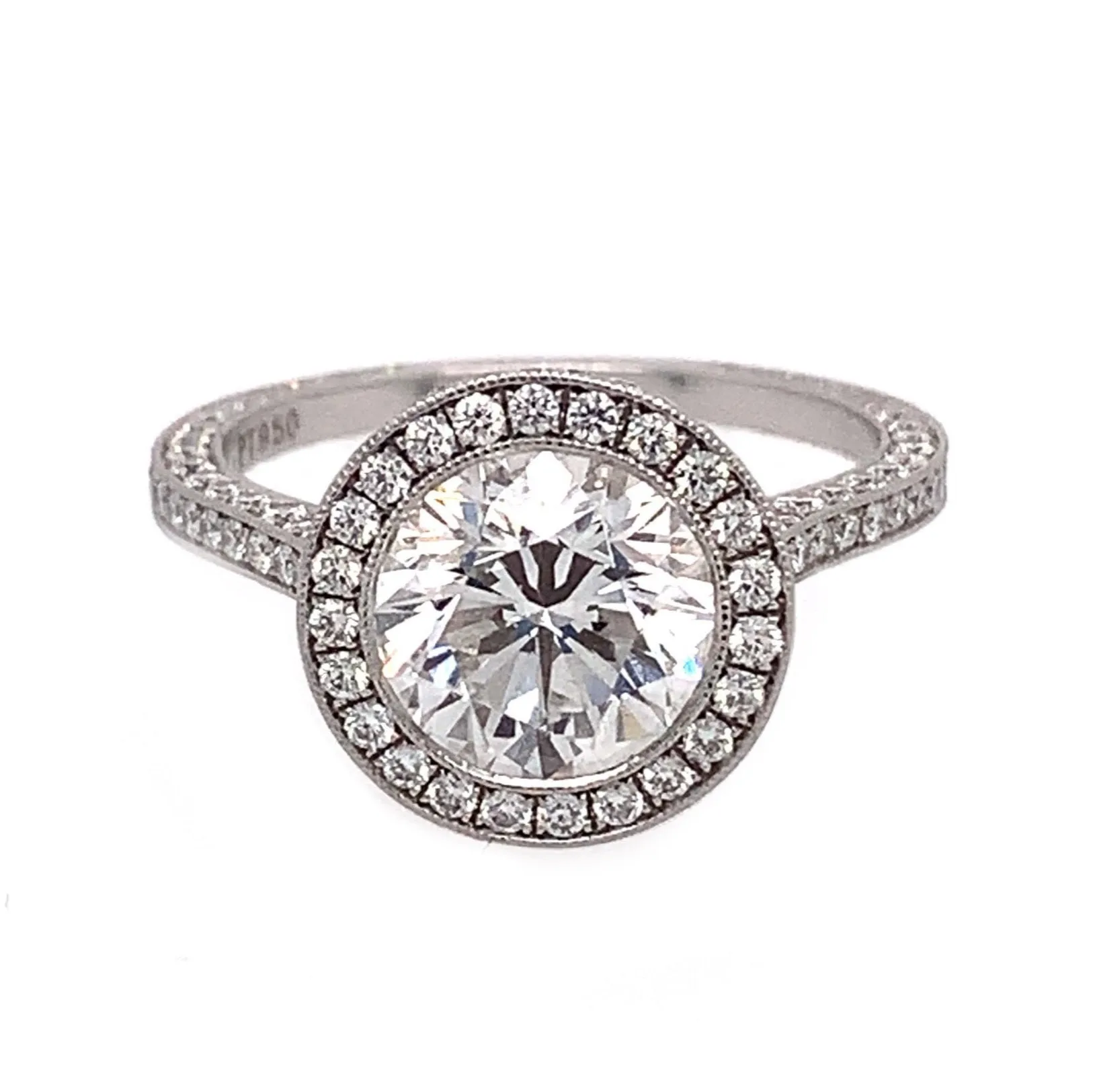 Micro-Pave 2 Carat Round Diamond Engagement Ring