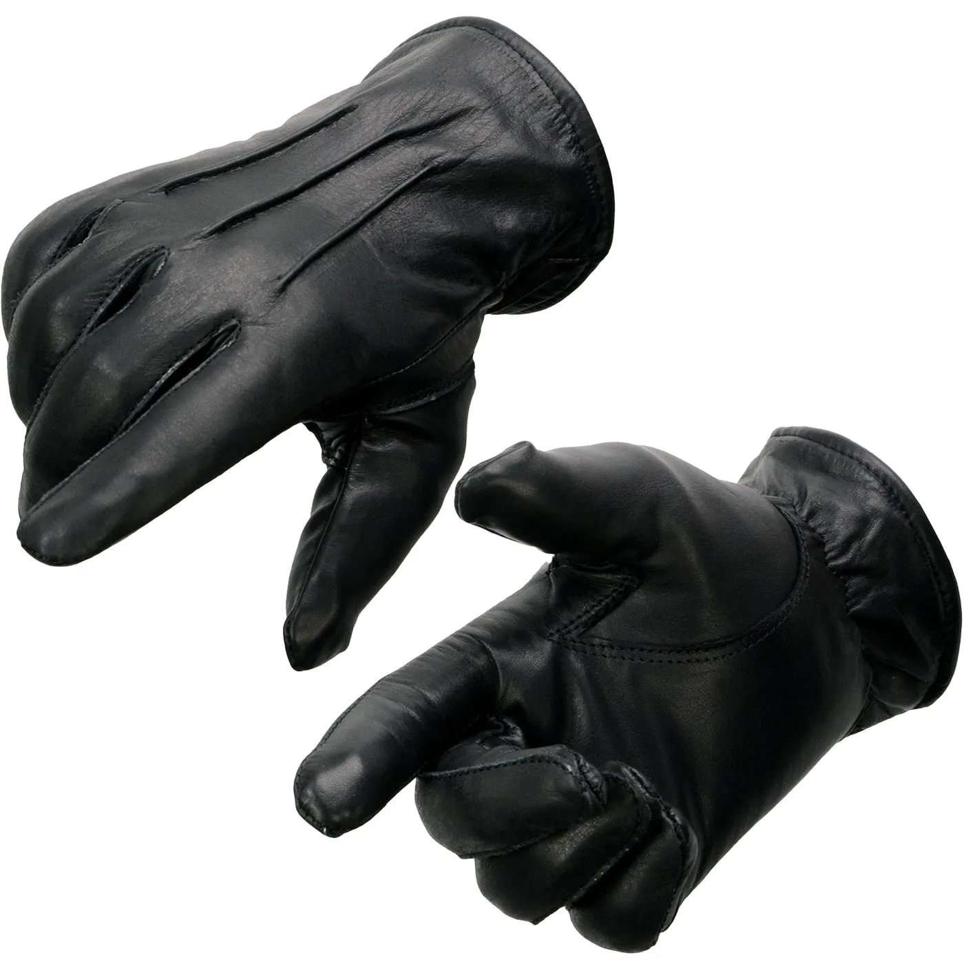 Milwaukee Leather SH234 Men's Black Thermal Lined Leather Motorcycle Hand Gloves W/ Sinch Wrist Closure